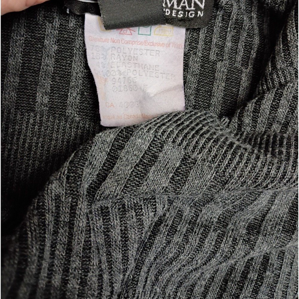 Frank Lyman Grey Cowl Neck Belted Tunic Sweater Greek‎ Key Buckle Size 4 Y2K - Picture 5 of 8